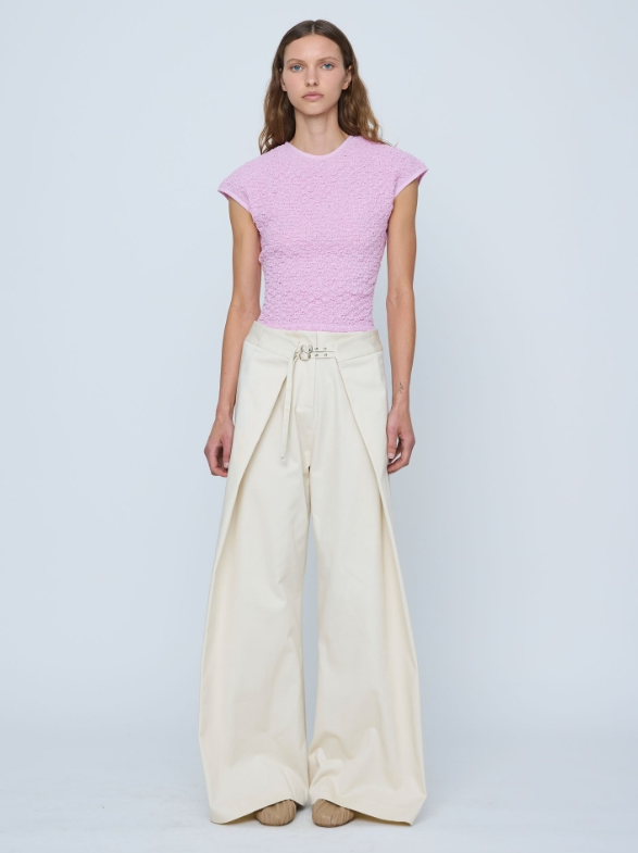 Women's Orange Wide Leg Buckle Trousers — alternate angle