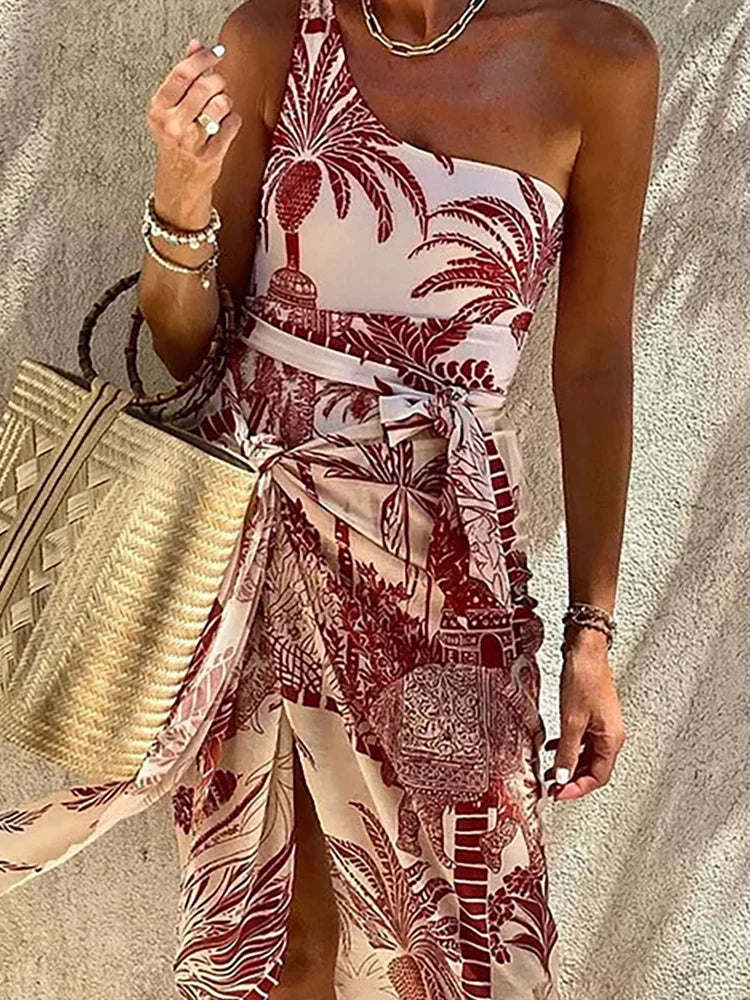 Women's palm print swimsuit set