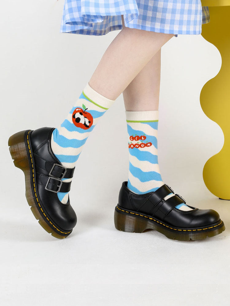 Women's playful panda print cotton socks