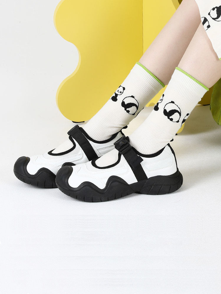 Women's playful panda print cotton socks