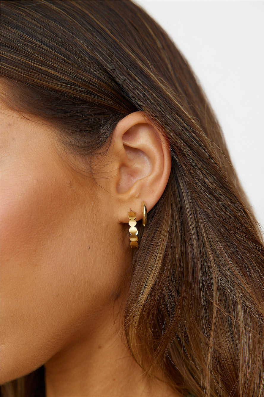 Women's Polished Gold Hoop Earrings — alternate angle