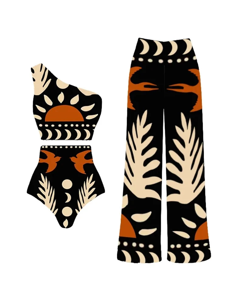 Women's printed high-waist bikini set — alternate angle