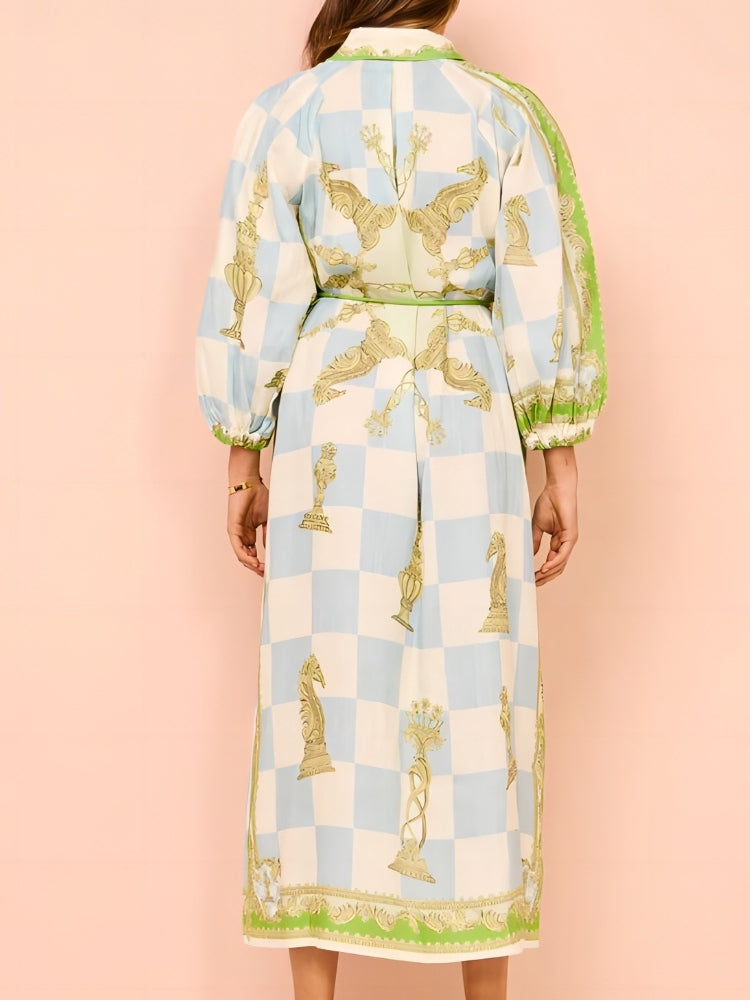 Women's printed tie-front shirt — side view