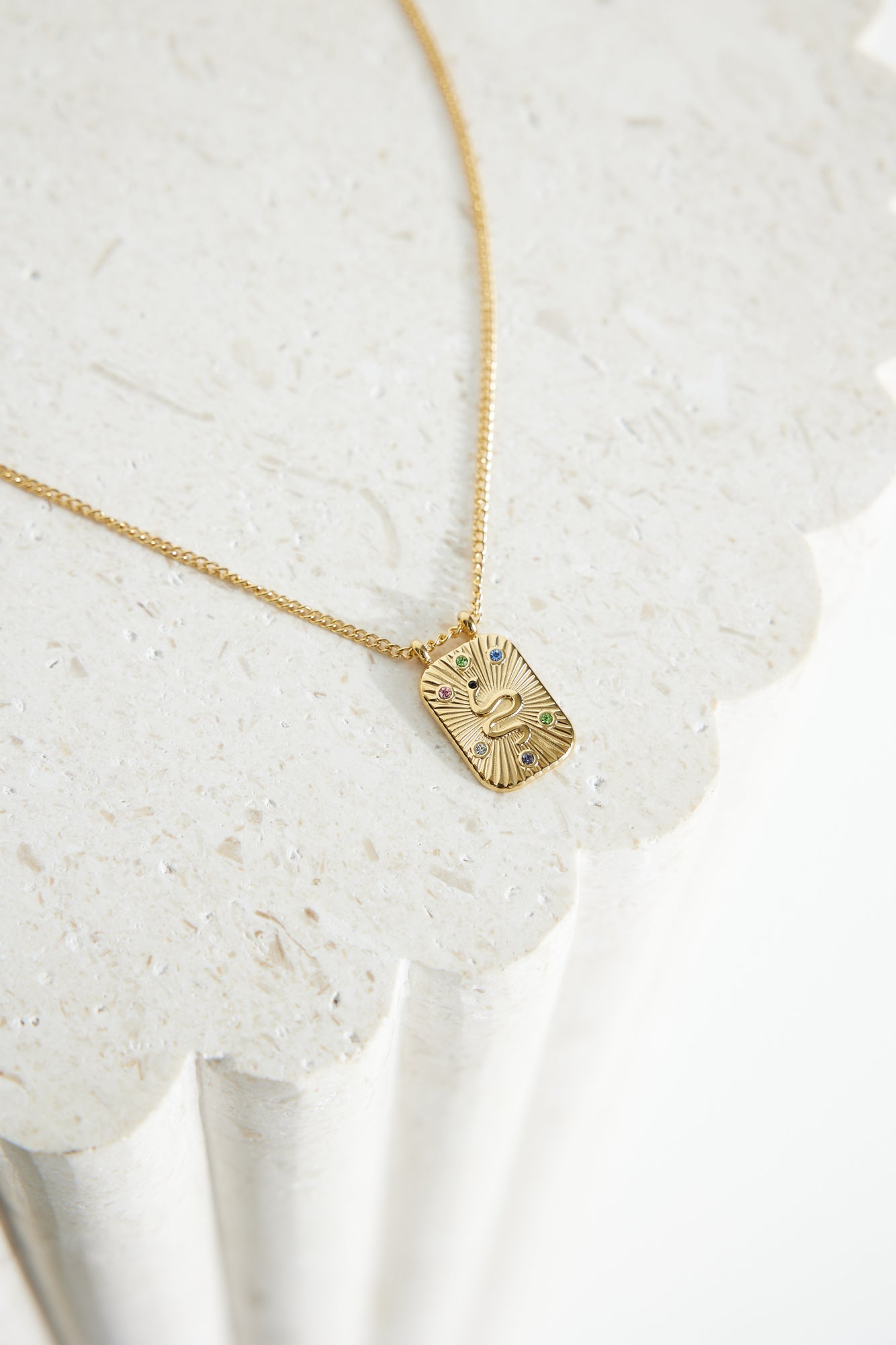 Women's rainbow diamante chain necklace