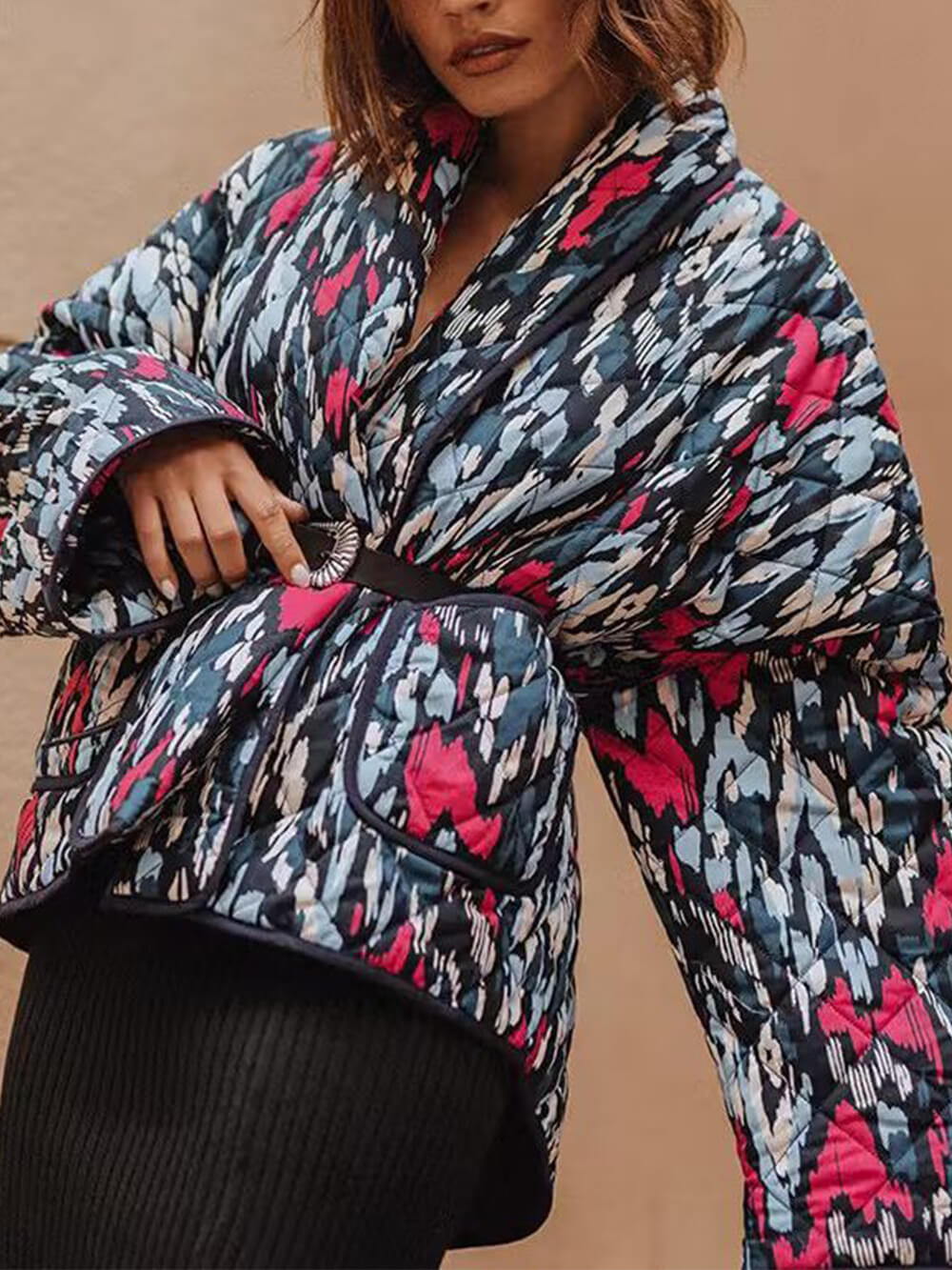 Women's cardigan coat — detail view