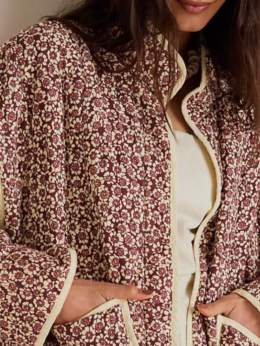 Women's cardigan coat — detail view