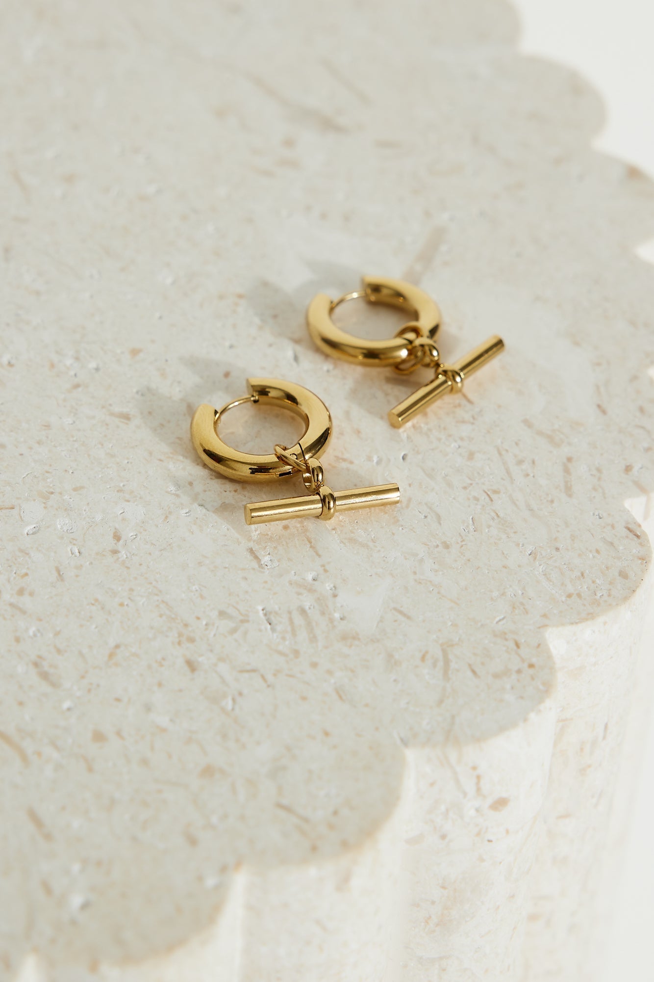 Women's Removable Bar Hoop Earrings — alternate angle