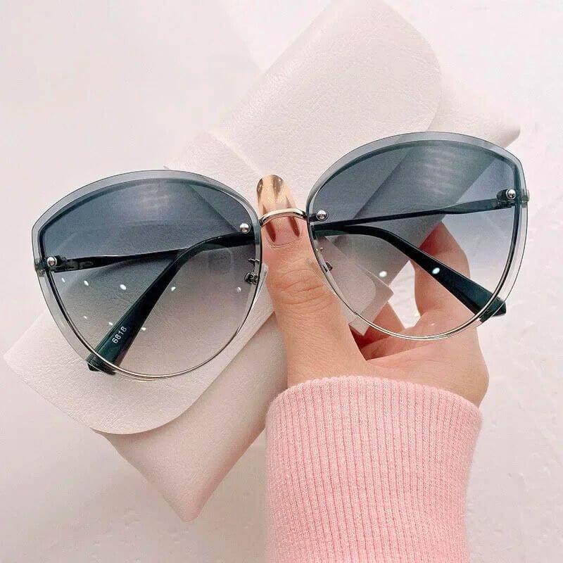 Women's rimless cat-eye sunglasses