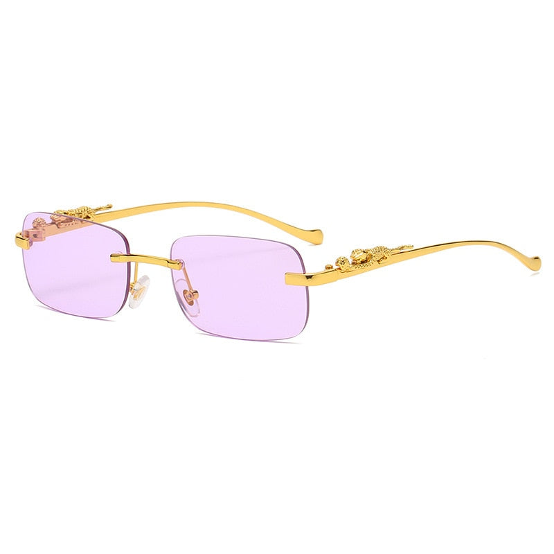 Women's rimless rectangle sunglasses