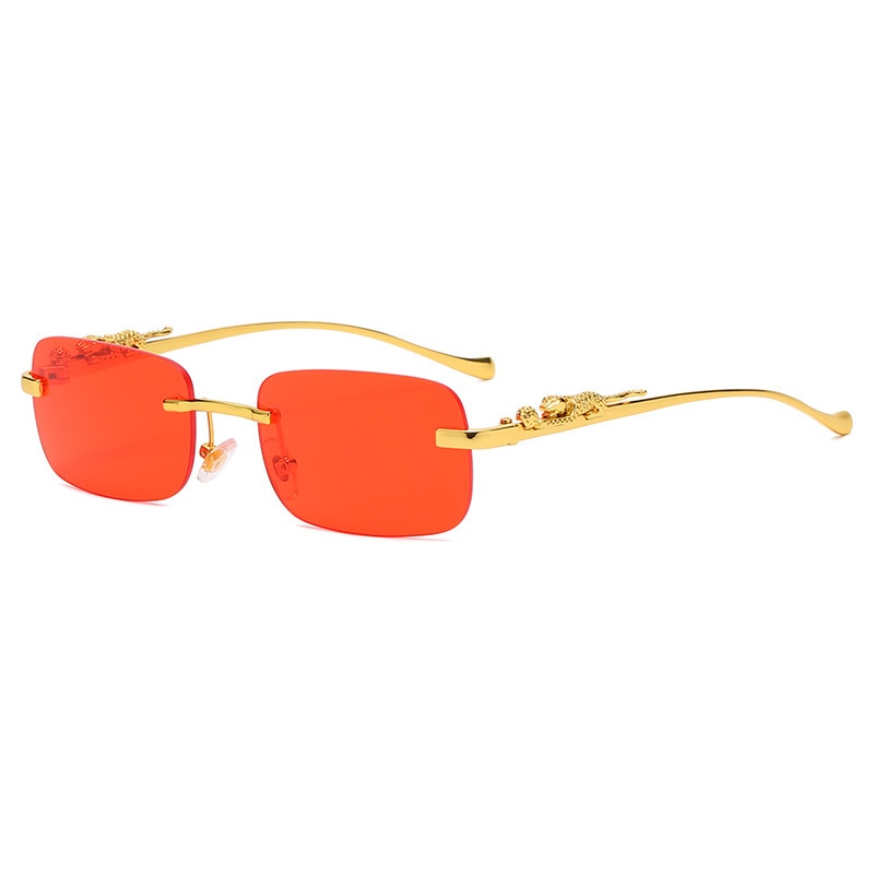 Women's rimless rectangle sunglasses