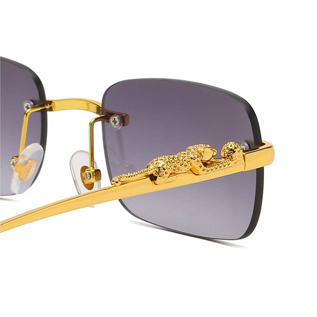 Women's rimless rectangle sunglasses