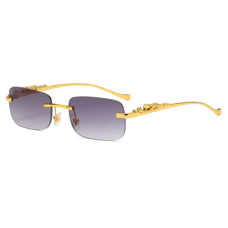 Women's rimless rectangle sunglasses