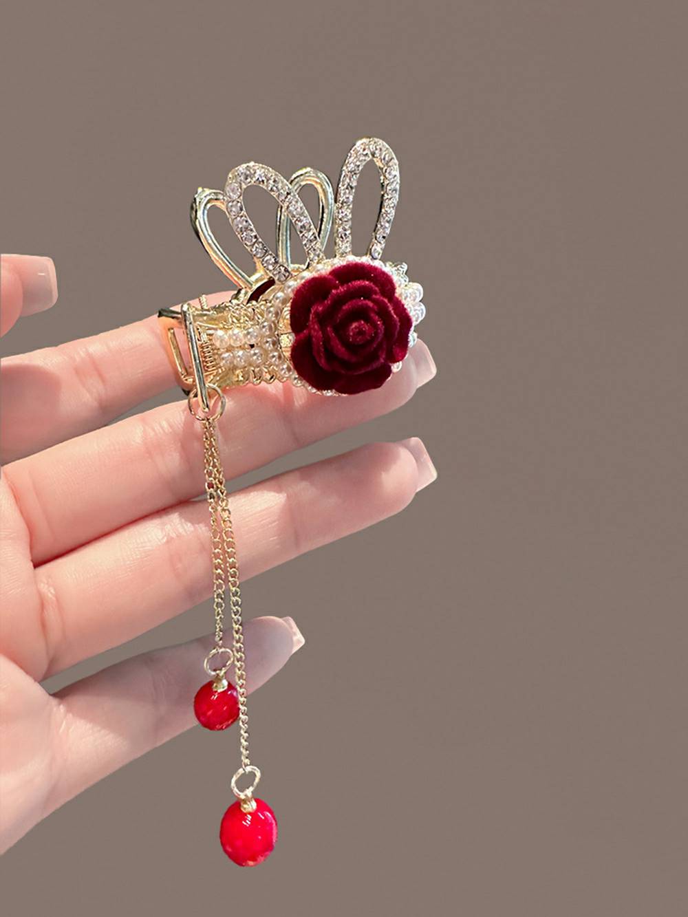 Women's Rose Hair Clip — detail view