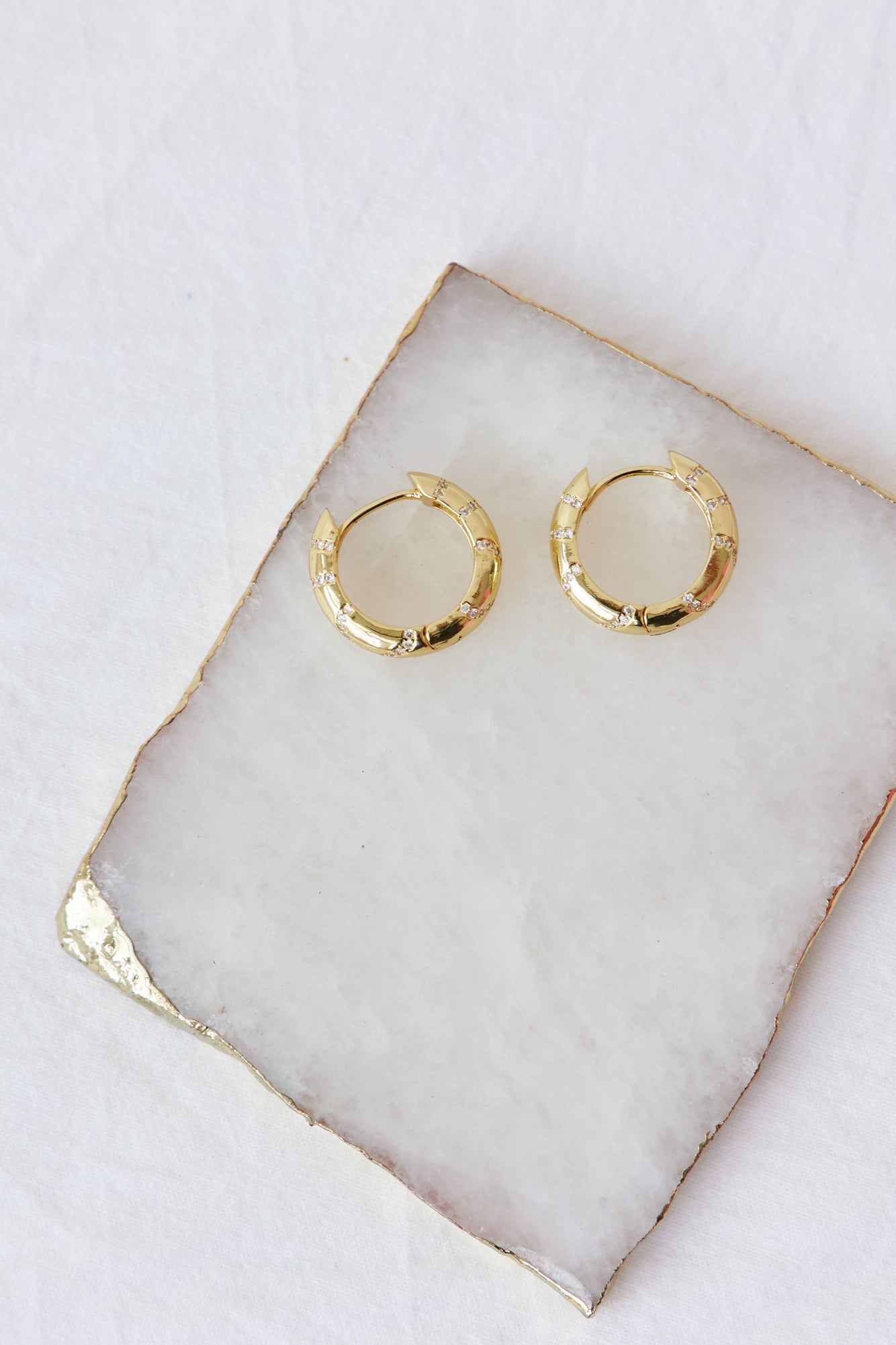 Women's Small Diamante Hoop Earrings — alternate angle