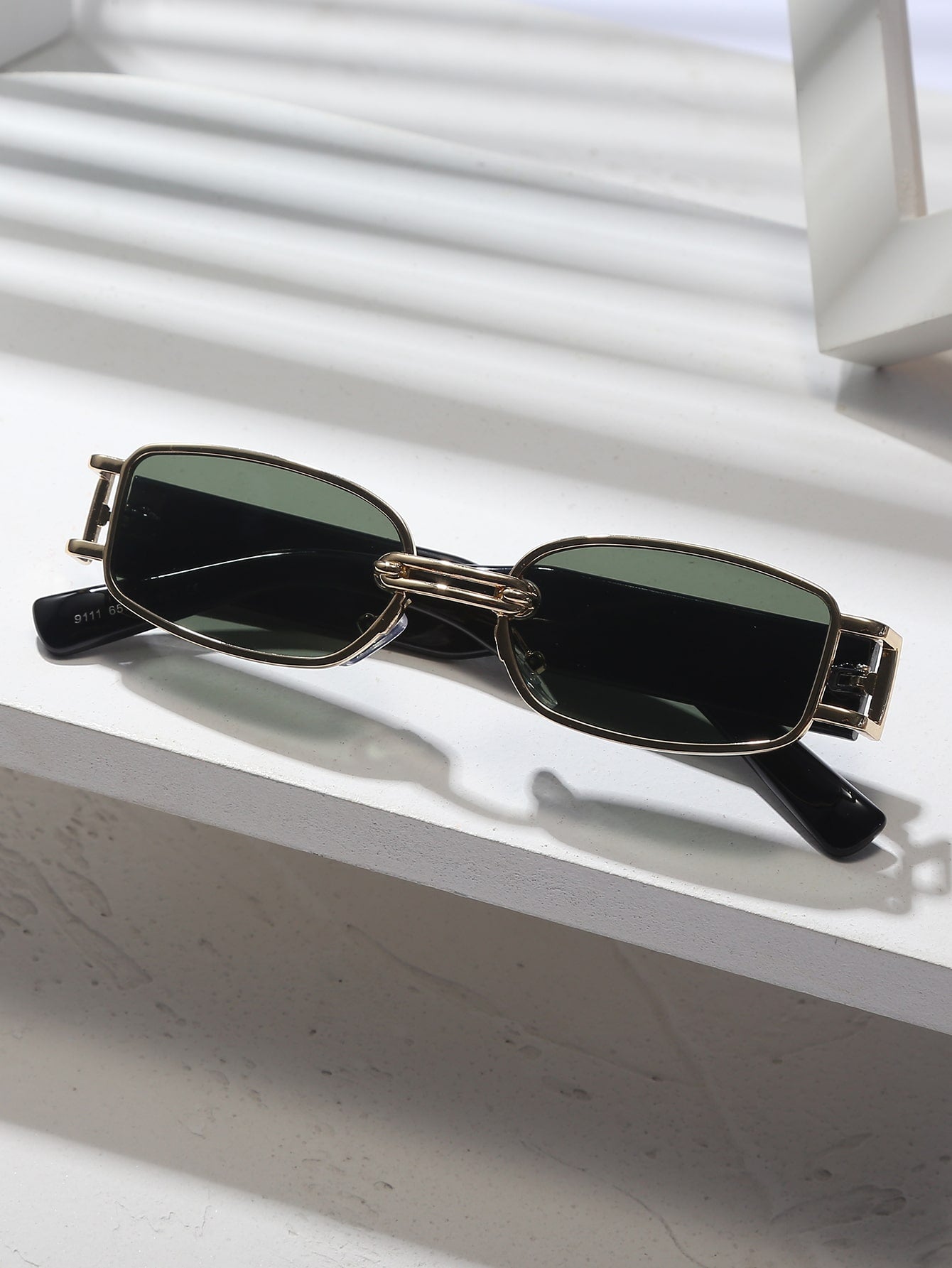 Women's square metal-frame sunglasses