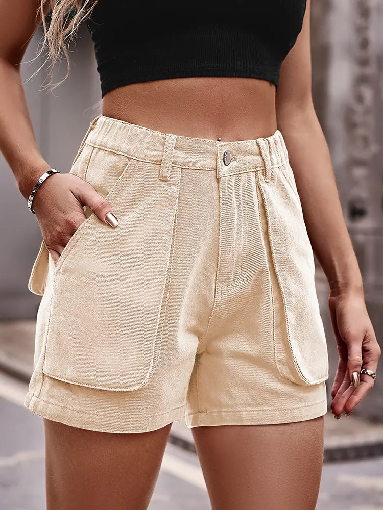 Women's Stretch Waist Cargo Shorts