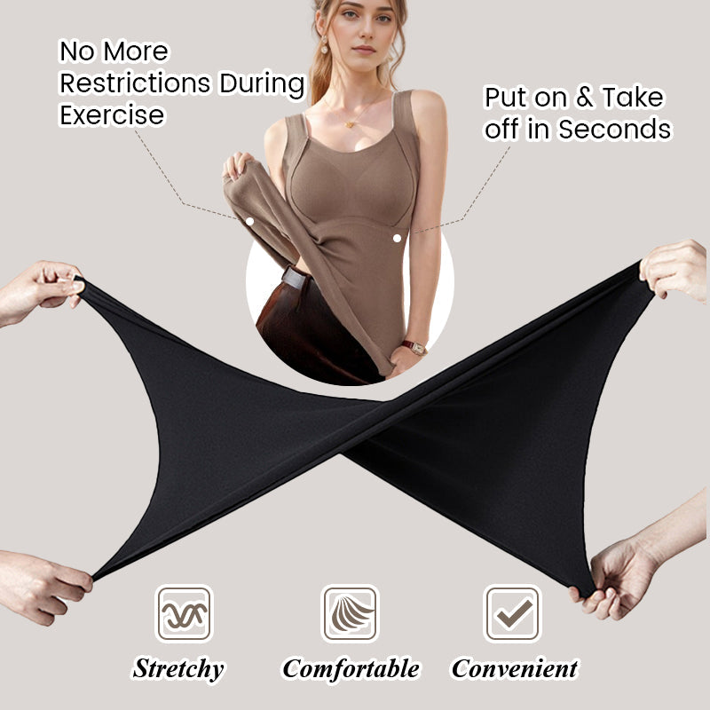 Women's thermal built-in bra tank top