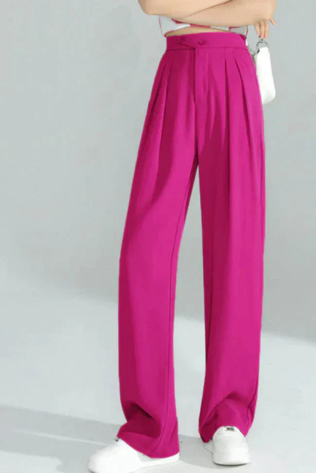 Women's wide-leg creased trousers