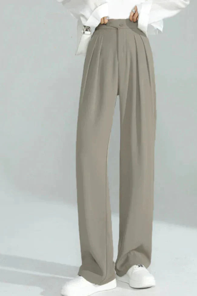 Women's wide-leg creased trousers
