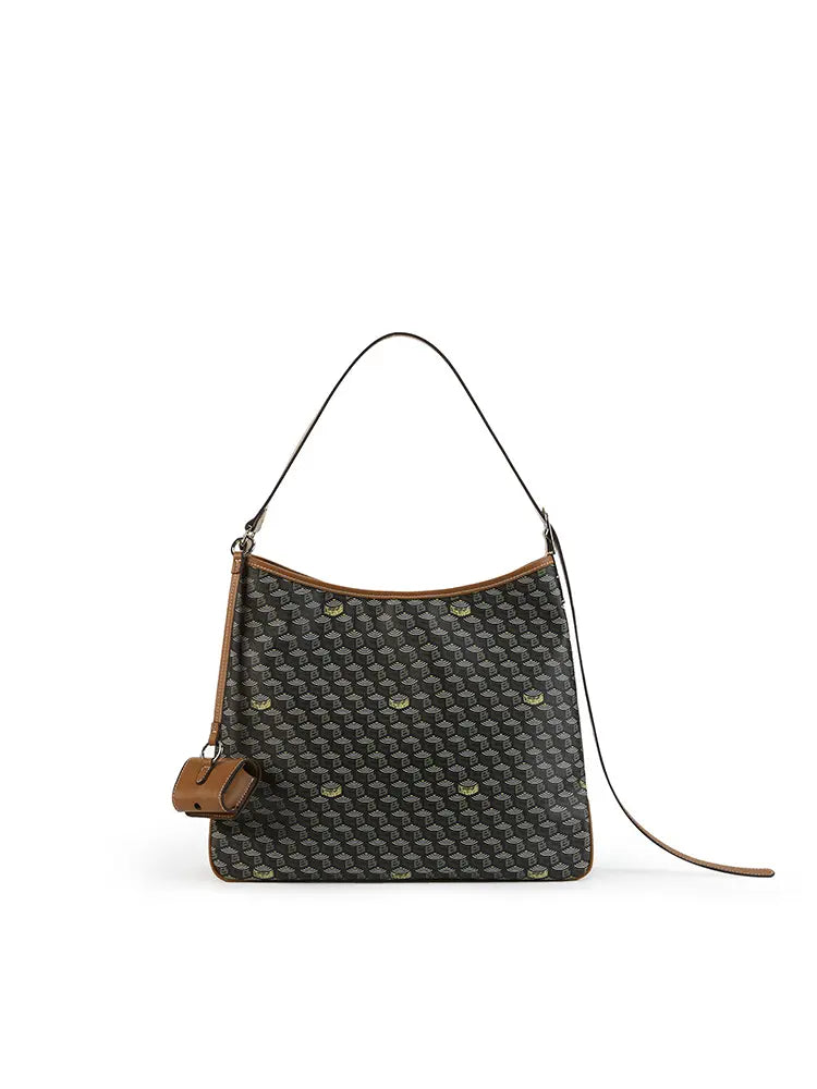 Women's woven pattern leather tote bag — alternate angle