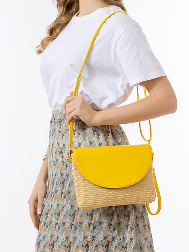 Women's Woven Straw Crossbody Clutch — alternate colour