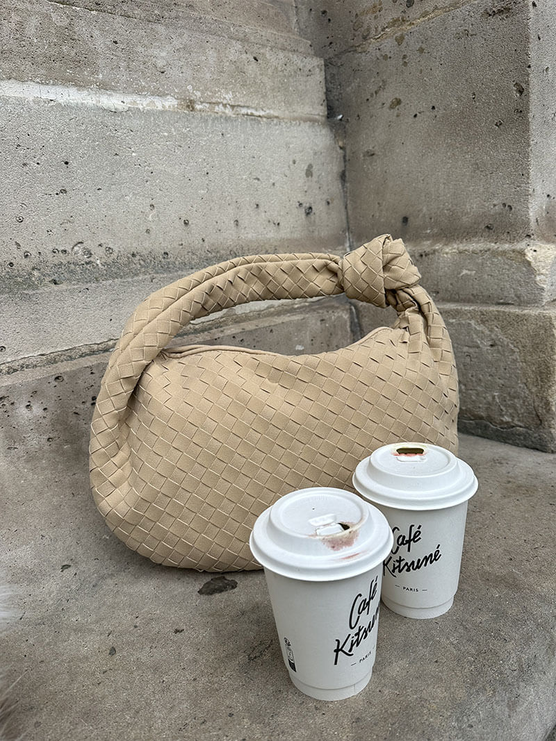 Woven Suede Bag — women's shoulder bag, view 10 by Emyri