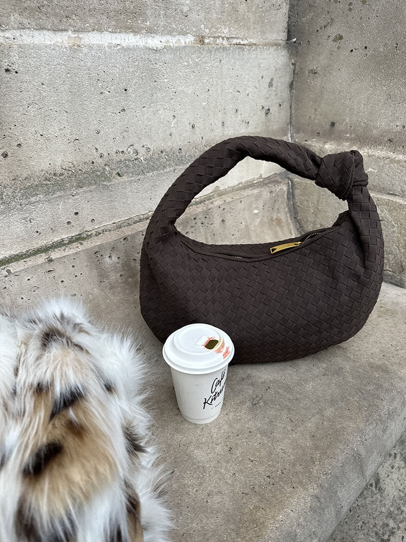 Woven Suede Bag — women's shoulder bag, view 11 by Emyri