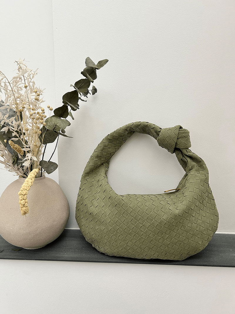 Woven Suede Bag — women's shoulder bag, view 16 by Emyri
