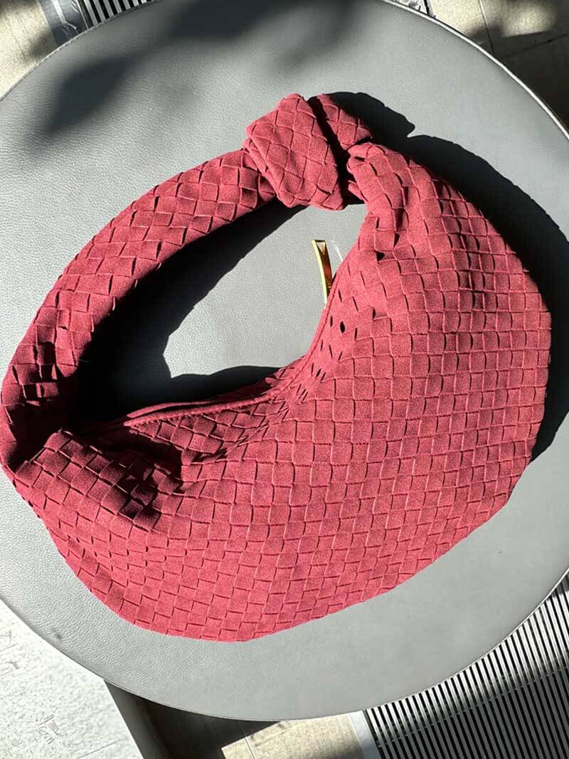 Woven Suede Bag — women's shoulder bag, view 24 by Emyri