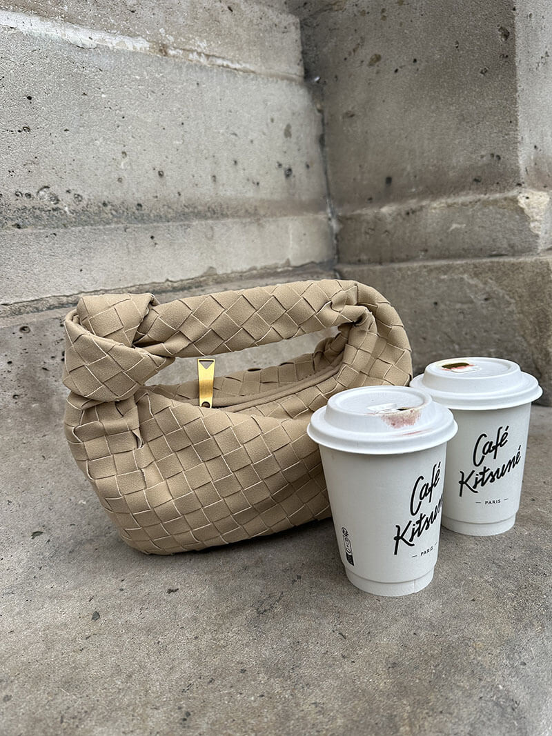 Woven Suede Mini Bag — women's mini bag, view 19 by Emyri