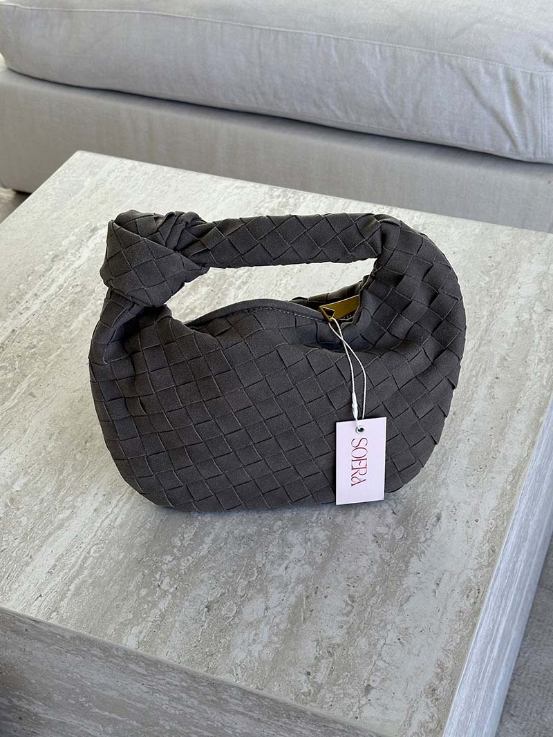 Woven Suede Mini Bag — women's mini bag, view 21 by Emyri