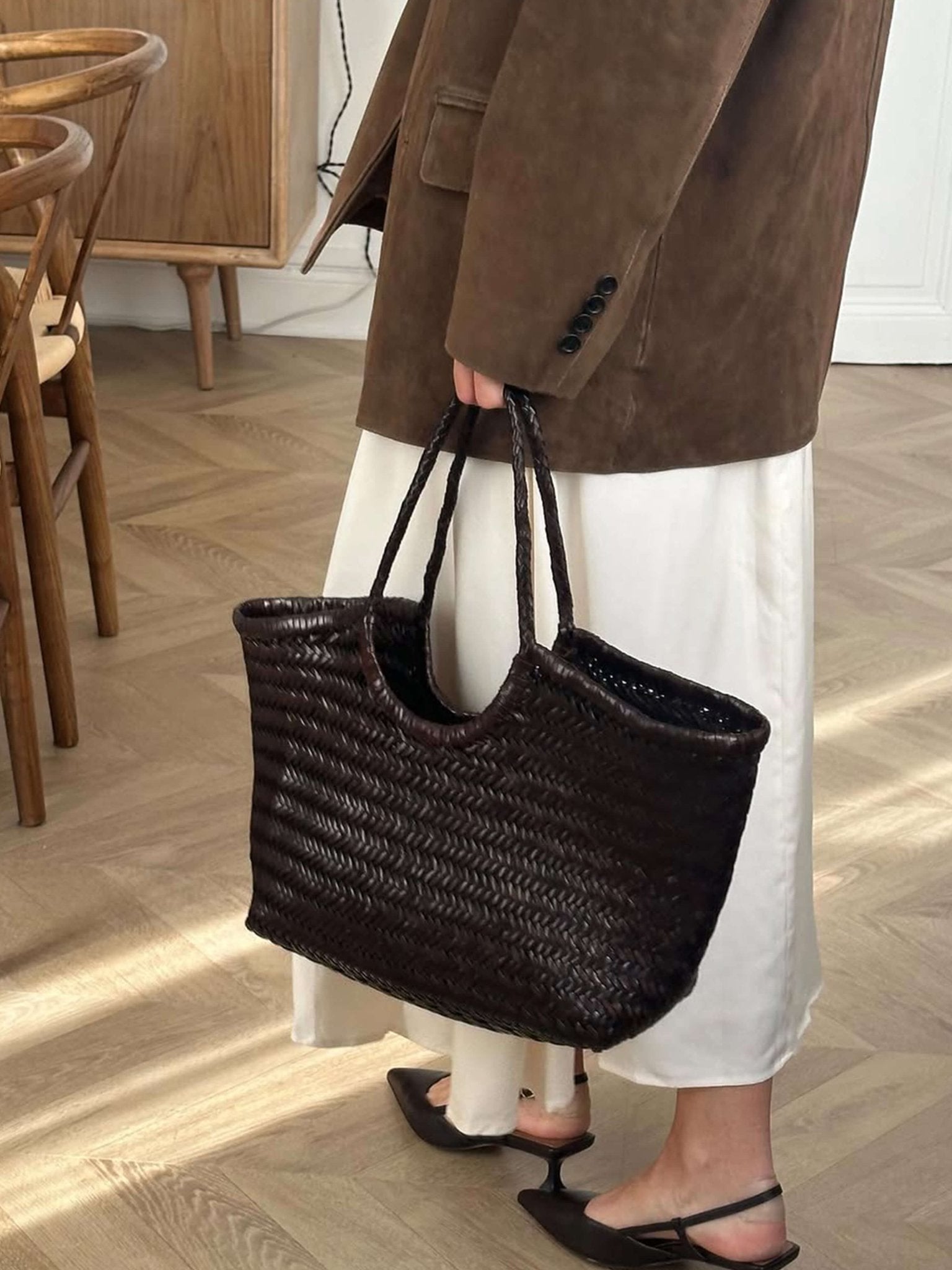 Woven Vegan Leather Tote Bag — women's tote bag by Emyri