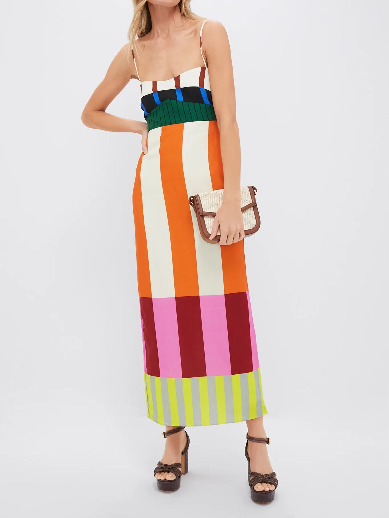 Striped Empire-Waist Maxi Dress