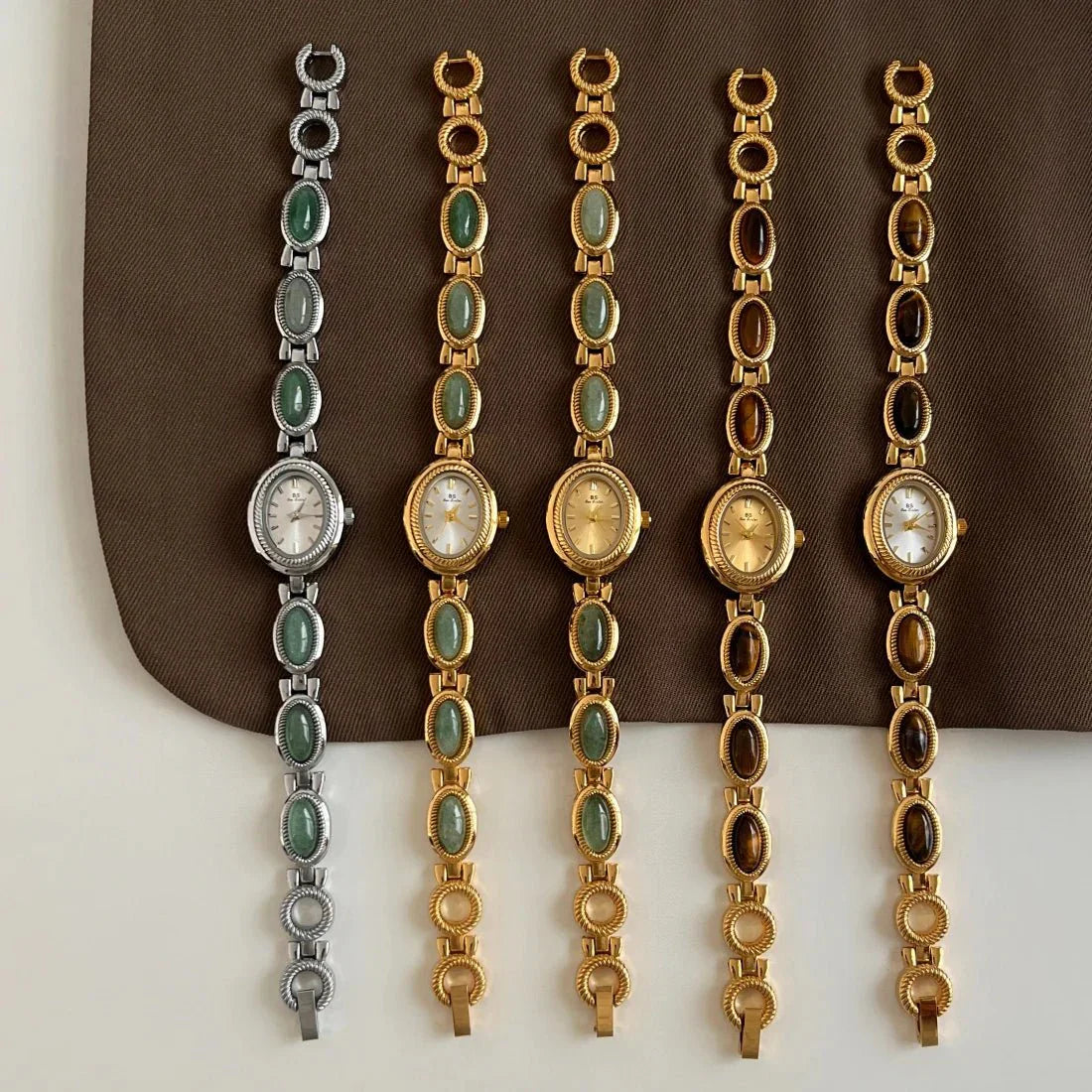 Gemstone Link Bracelet Watch
