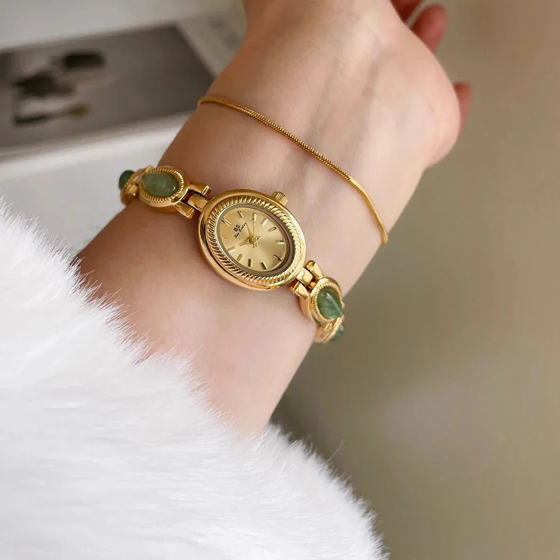 Gemstone Link Bracelet Watch