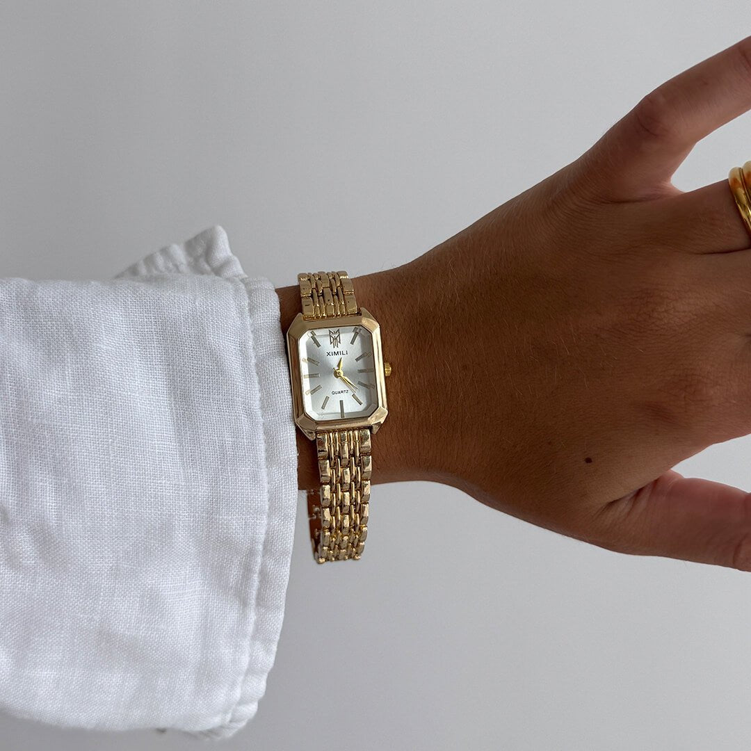 Bevelled Rectangular Link Watch