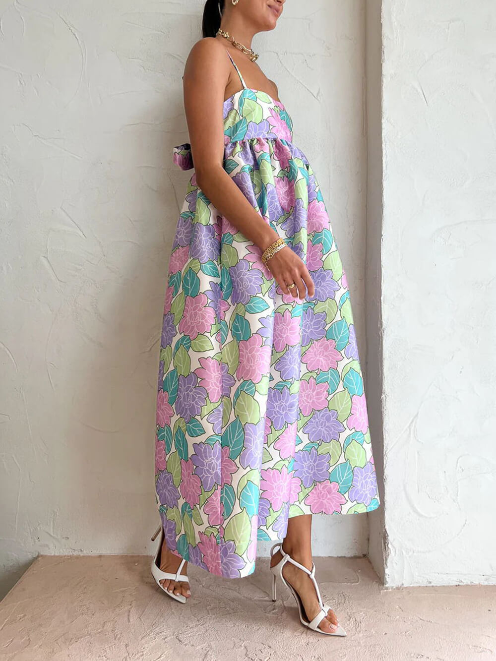 Strapless Backless Swing Maxi Dress