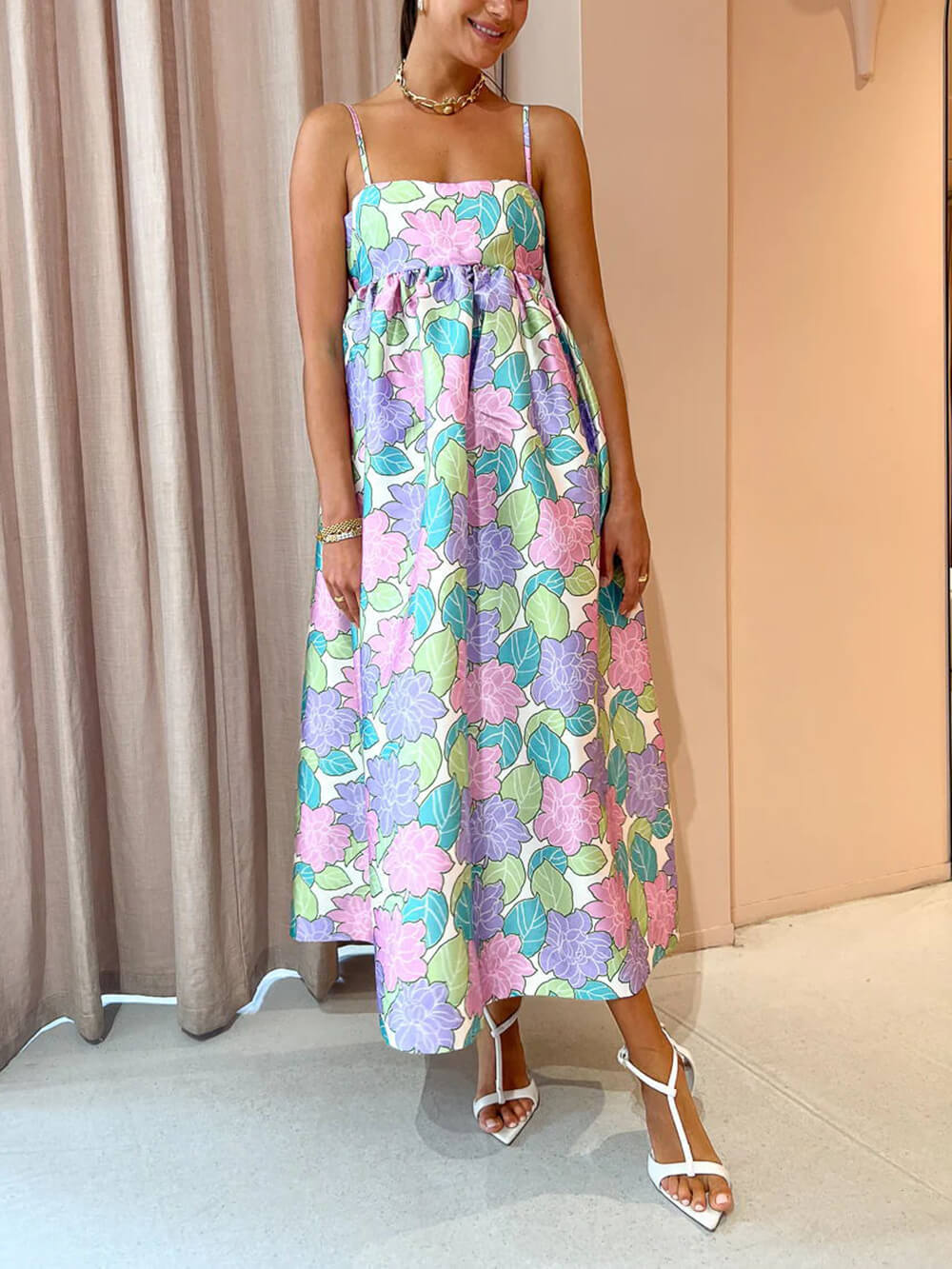 Strapless Backless Swing Maxi Dress