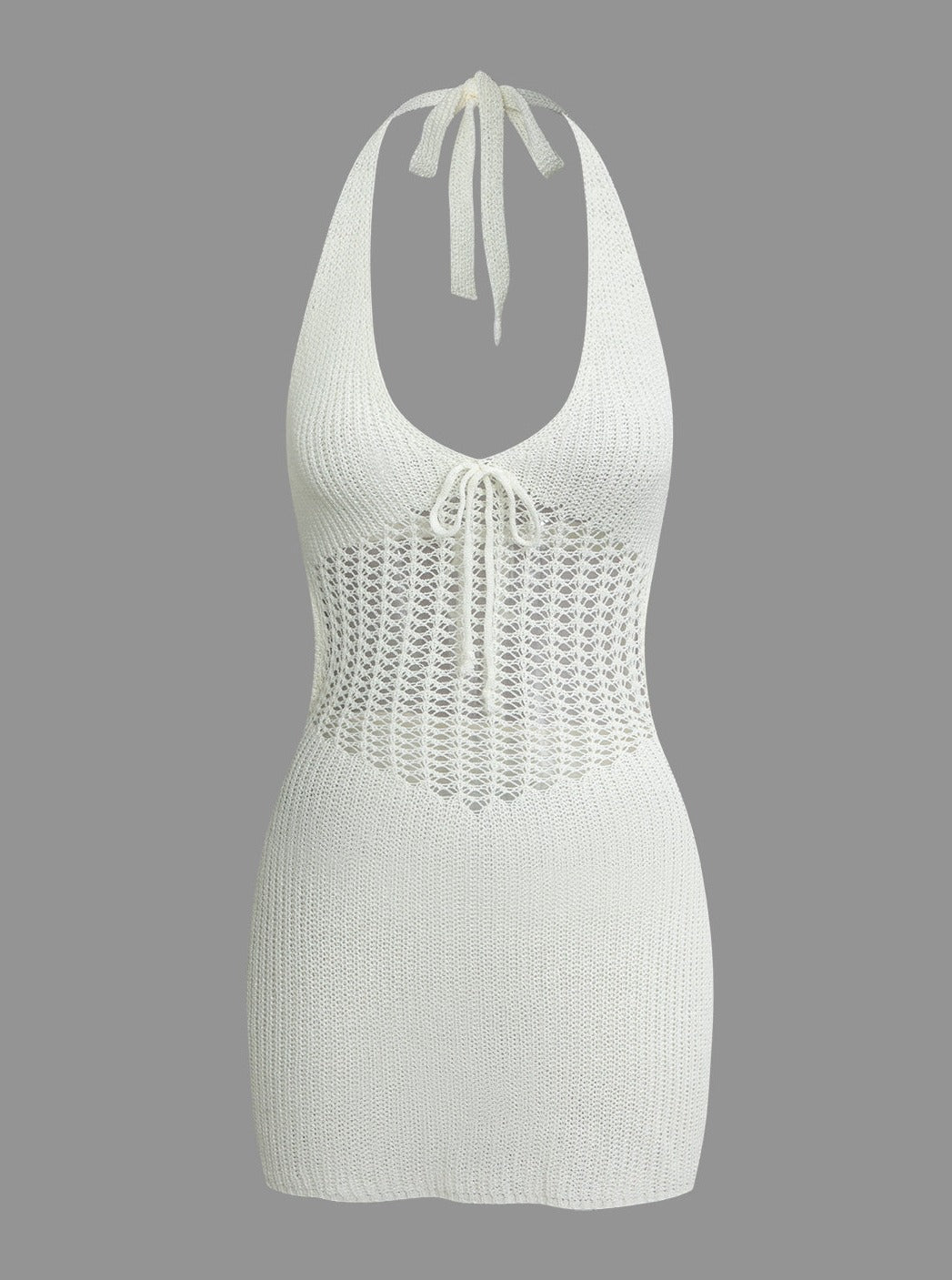 Crochet Waist Knit Mini Dress