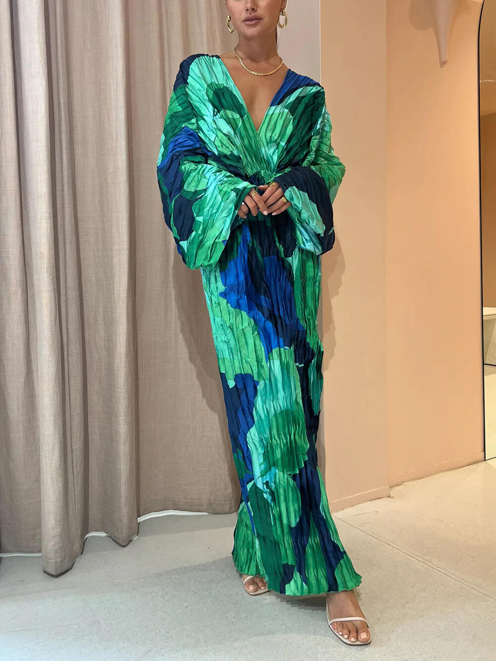 Floral V-Neck Resort Maxi Dress