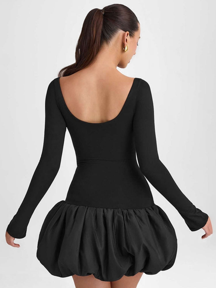 Colourblock U-Neck Mini Dress