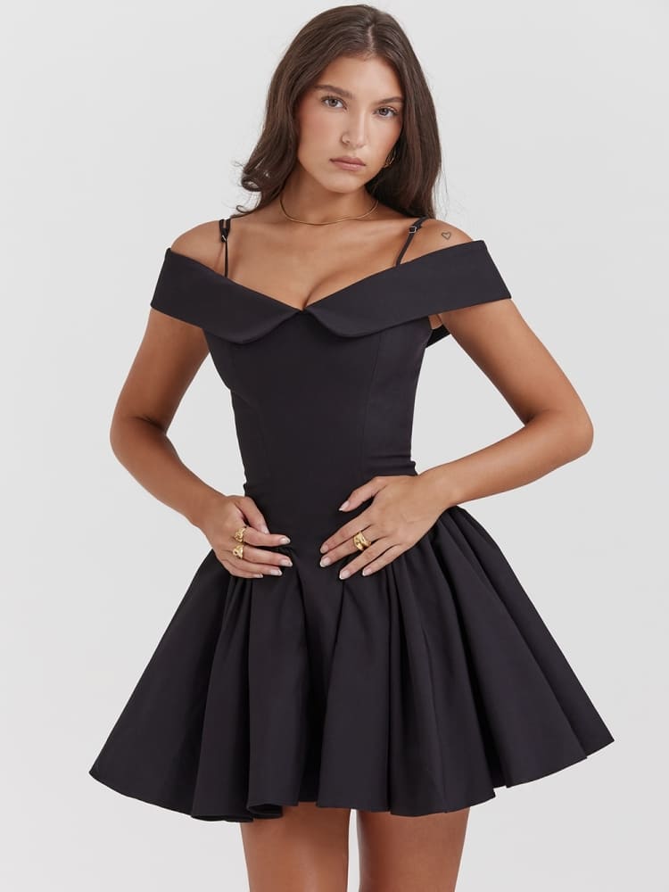 Off-Shoulder Strap Mini Dress