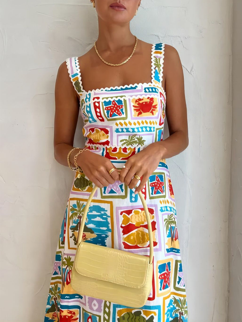 Tube Top Print Maxi Dress