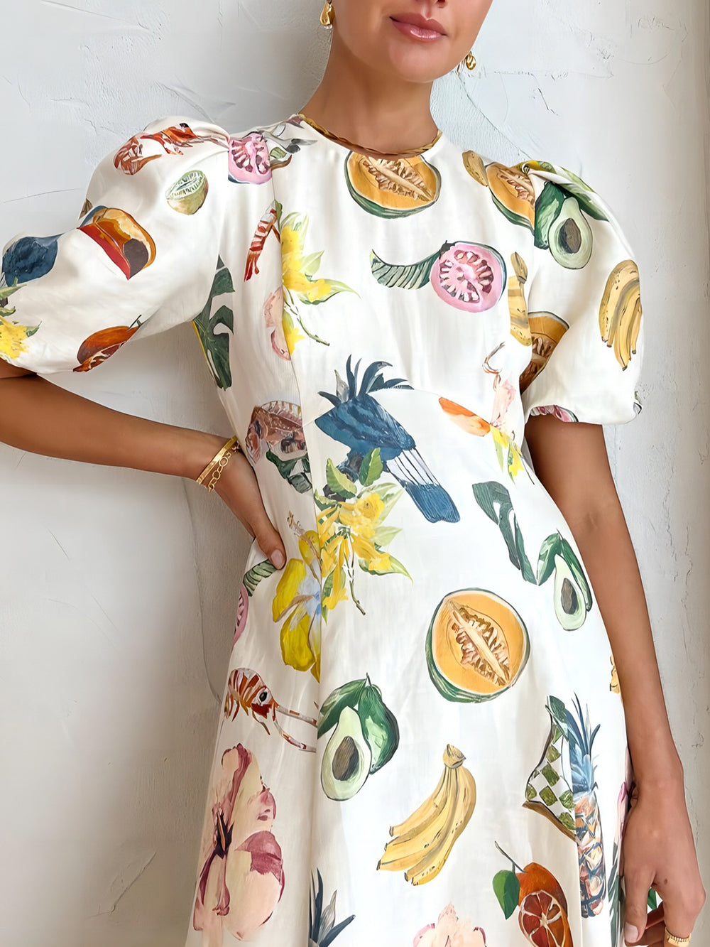 Slim Fit Graffiti Print Maxi Dress