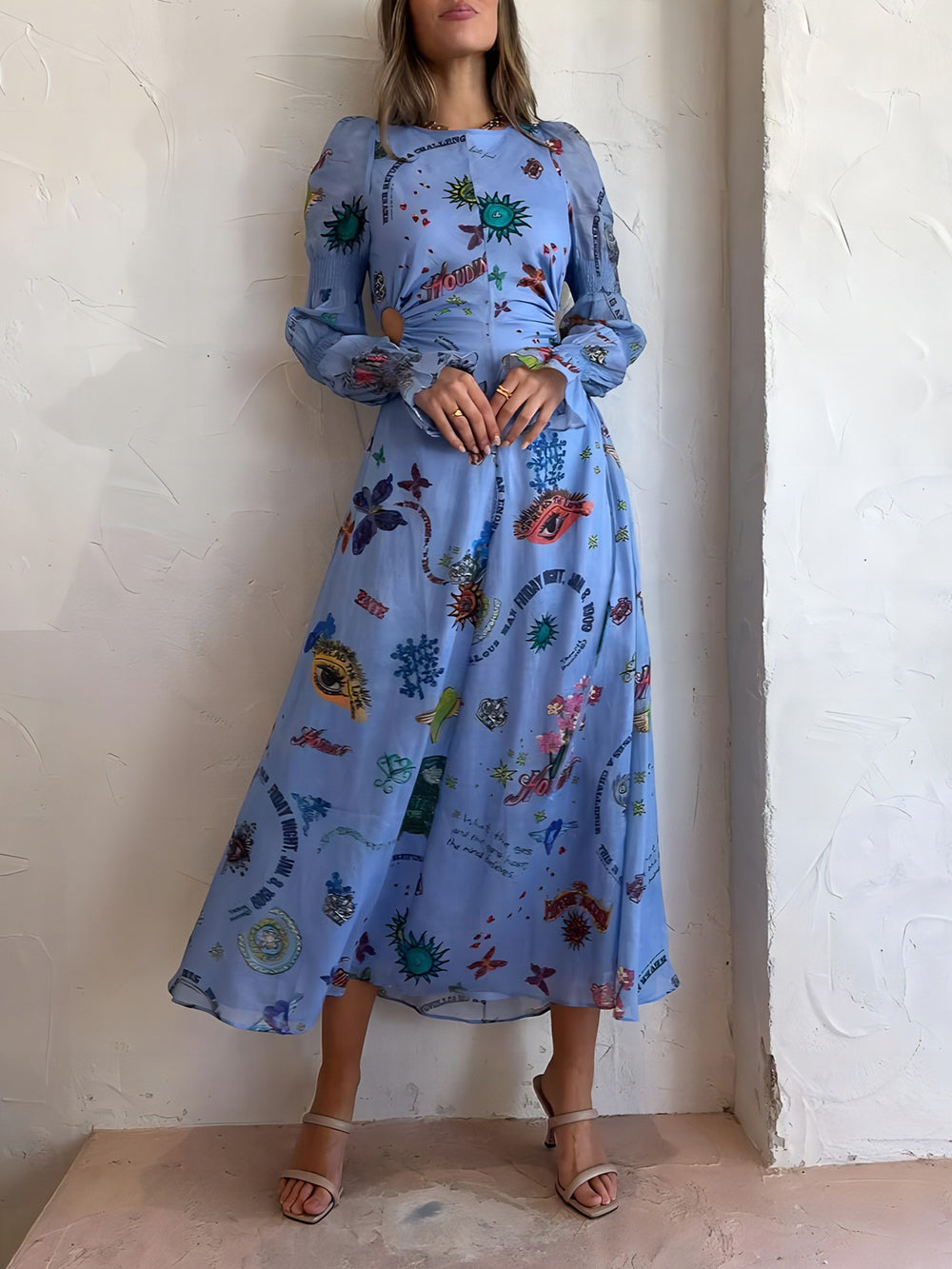 Cutout Cropped Midi Dress