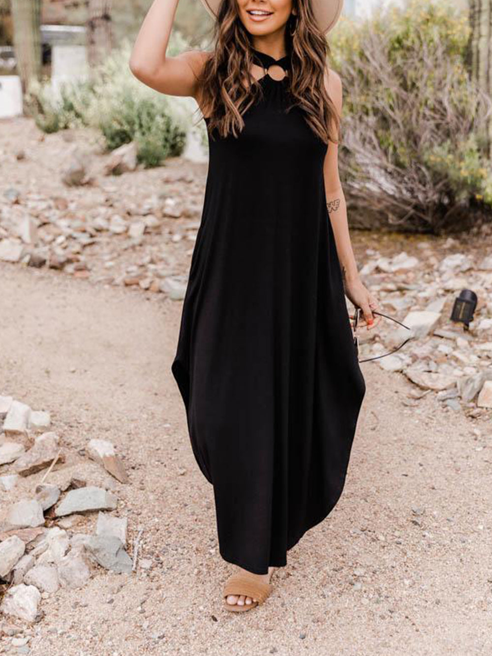 Pocket A-Line Midi Dress