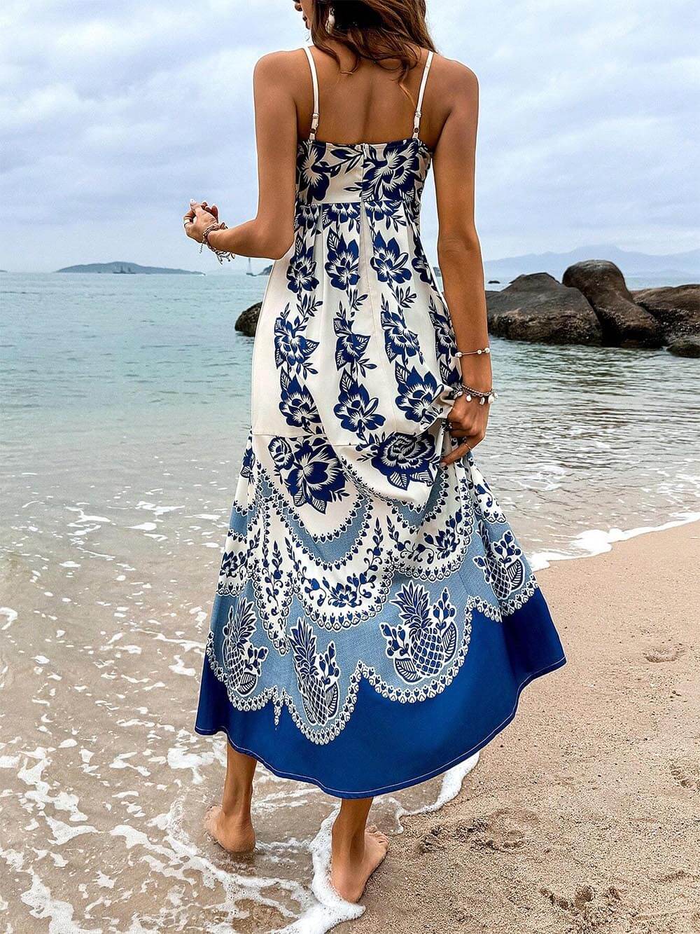 Floral Smocked Back Midi Dress