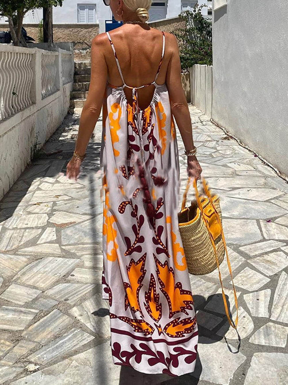 Boho Printed Cami Midi Dress