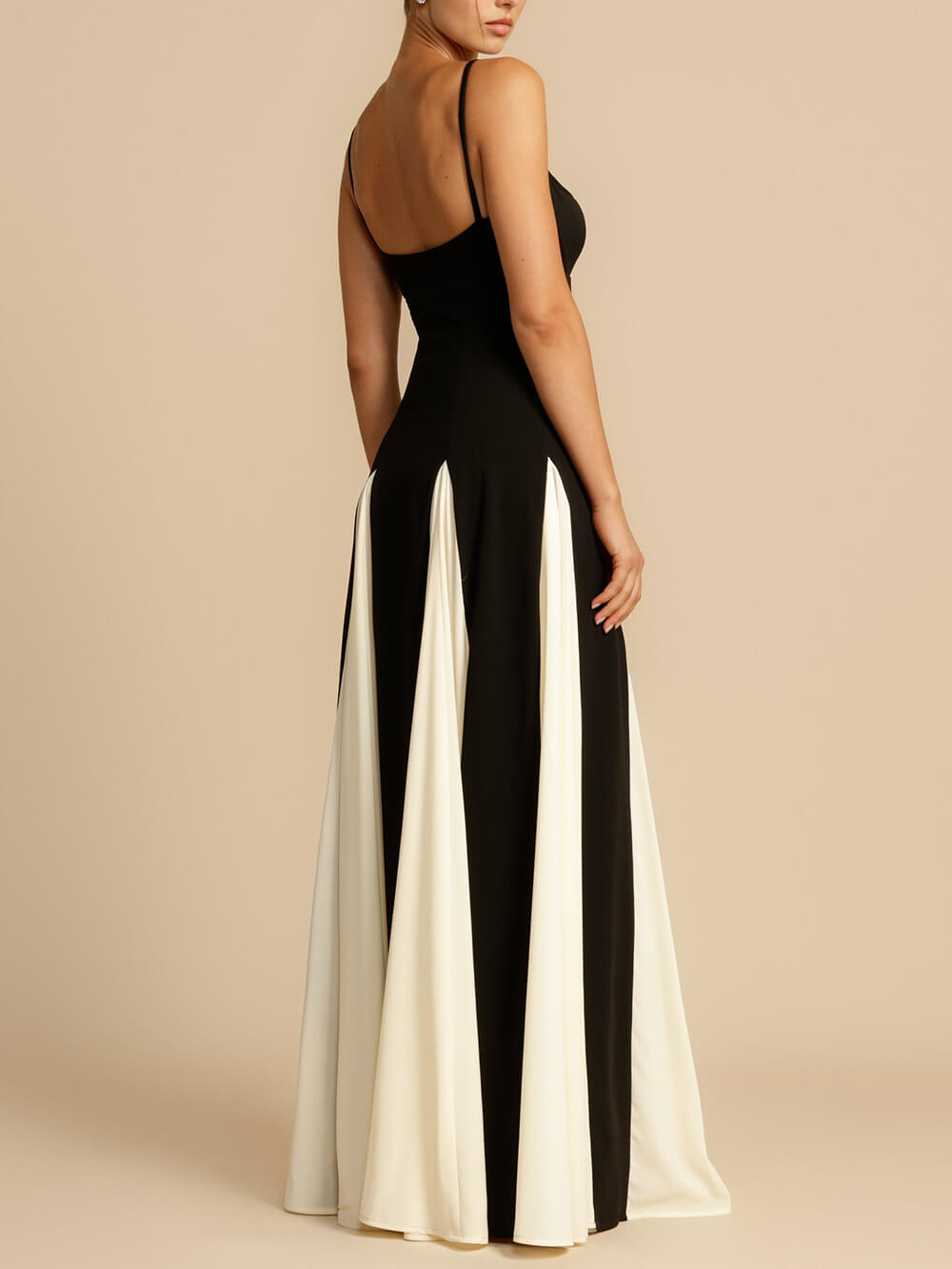 Colourblock Tulle Panel Maxi Dress