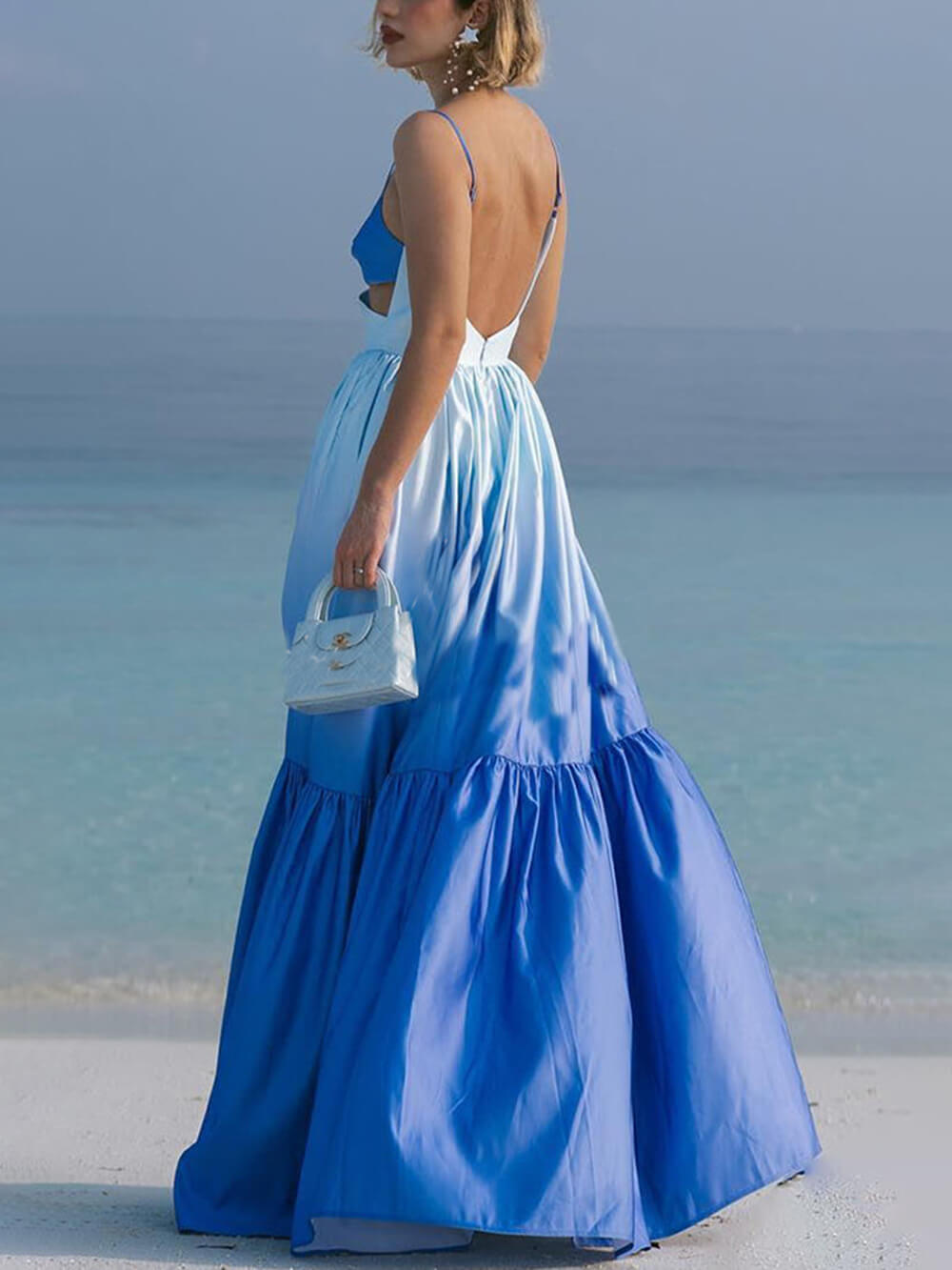 Gradient Print Cutout Maxi Dress
